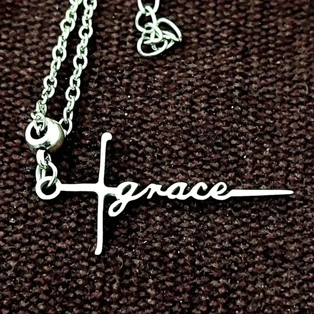 Grace God Jesus Cross Stainless Steel Necklace